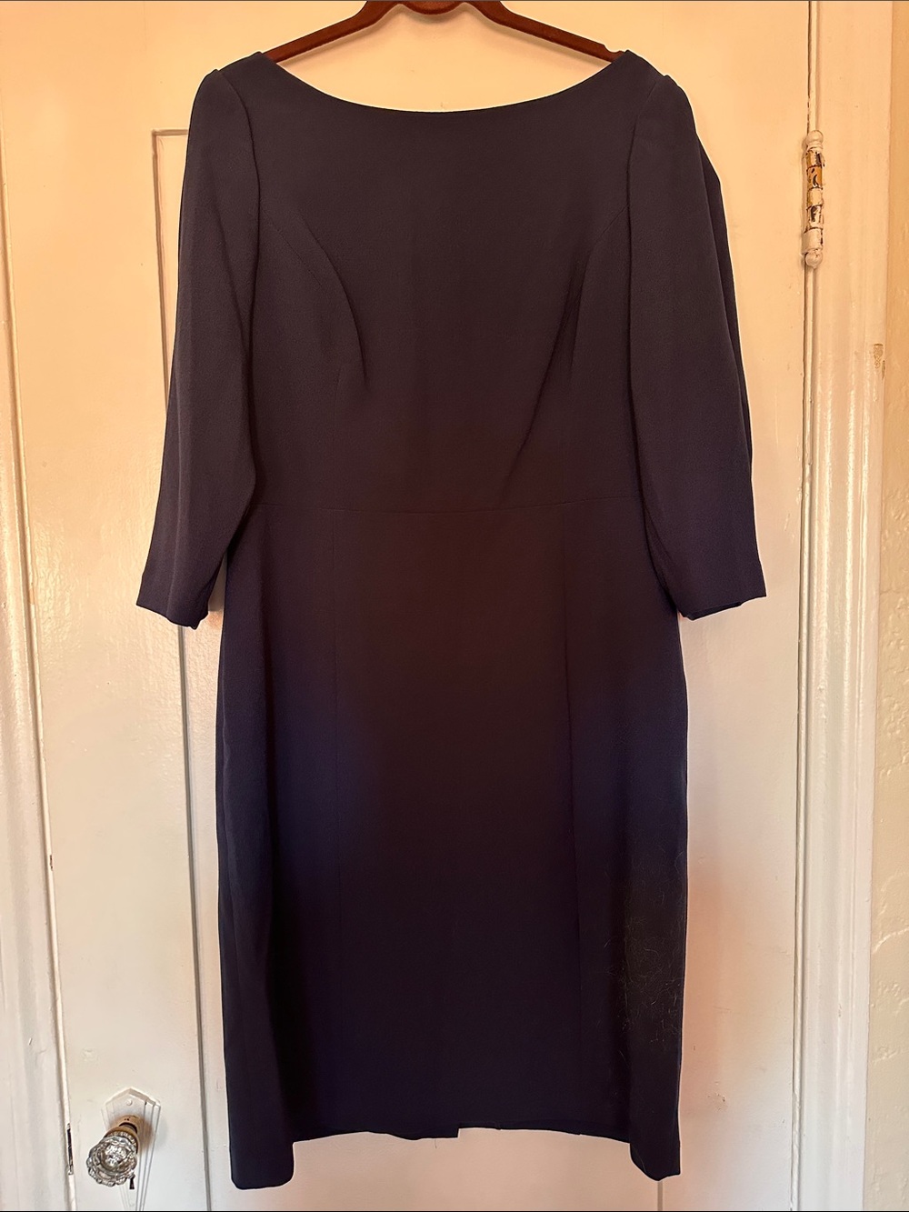 NWT’s Eliza J Navy Boatneck Long Sleeve Formal Sheath Dress Size 16